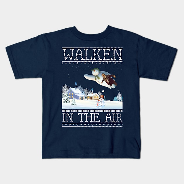 Christopher Walken In The Air Snow Man Christmas Knit Kids T-Shirt by Rebus28